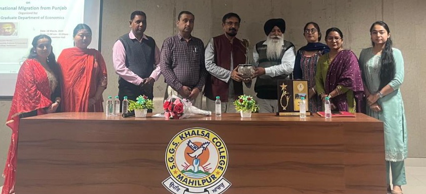 Khalsa College Economics Department organised special lecture on ‘Increasing Migration Trends from Punjab’